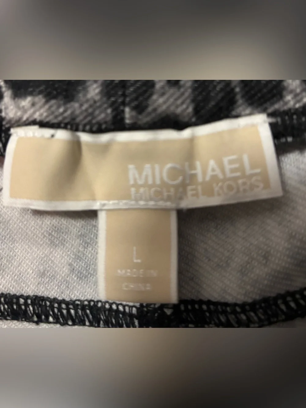 Michael Kors Black & Gray Leopard Jeggings